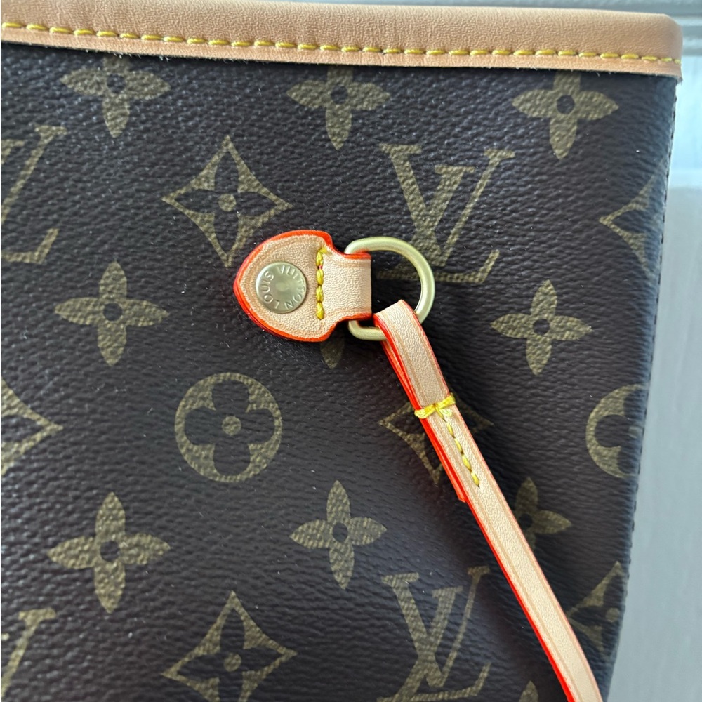 Designer Inspired brown Monogram coated canvas Tote - Brown with Tan Trim - Picture 6 of 16